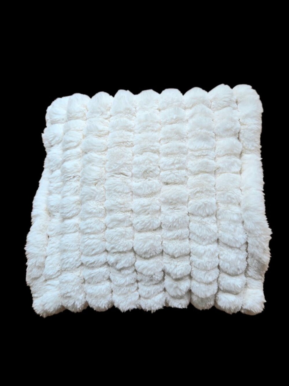 Magaschoni Home Cream Faux Fur Luxury Pillow Cover Only No Insert 20x20
